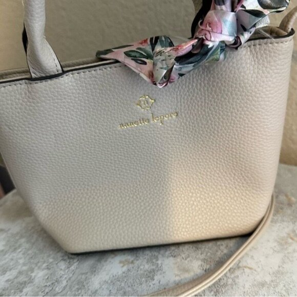 Nanette Lepore Mini Satchel Handbag with Floral Accent Scarf - Picture 3 of 9